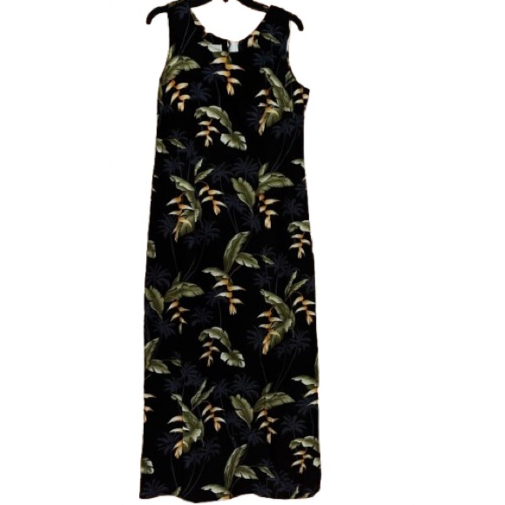 Pacific Legend Apparel Black Hawaiian Cotton Sleeveless Dress Size‎ Large